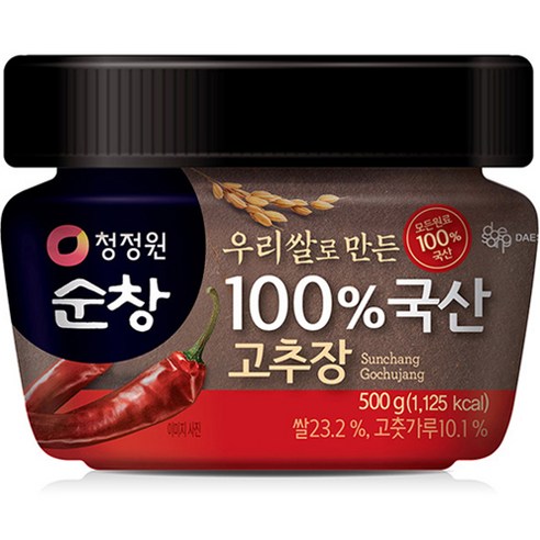 청정원 순창 우리쌀으로 만든 100% 국산 고추장, 500g, 1개 
장/소스/드레싱/식초