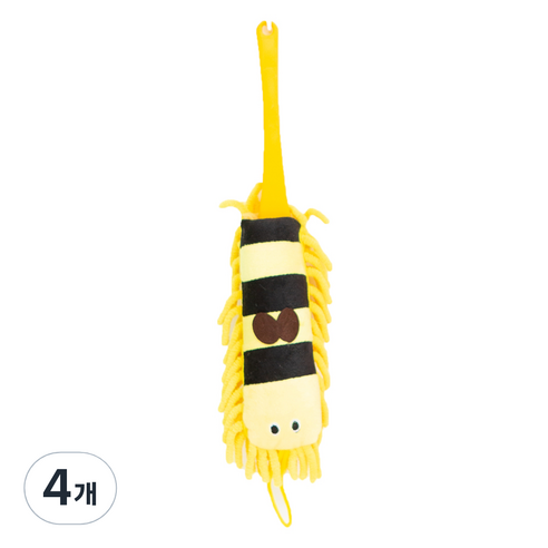 한림리빙 동물 휴대용 먼지털이개, 꿀벌(Yellow), 4개