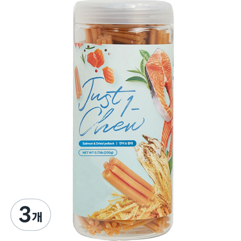 한입뚝딱 강아지 덴탈츄 껌, 혼합맛(연어/황태), 330g, 3개