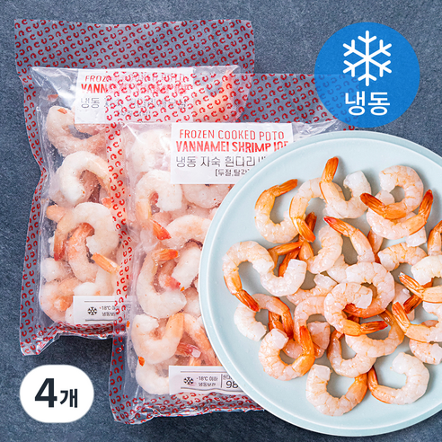 해우씨푸드 베트남산 자숙 칵테일 흰다리 새우살 71/90 (냉동), 200g, 4개