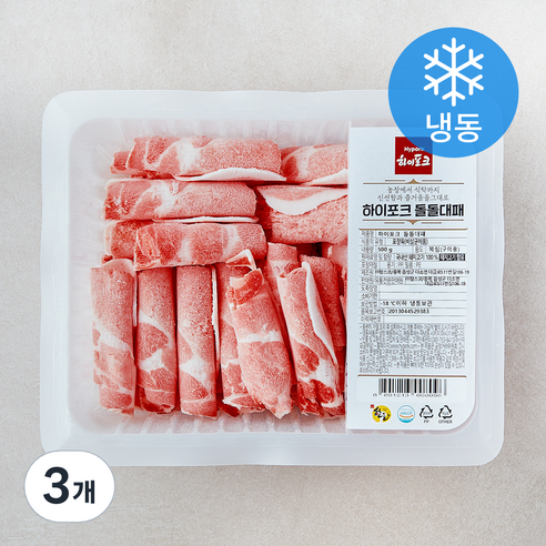 하이포크 한돈 대패 목심 구이용 (냉동), 3개, 500g
