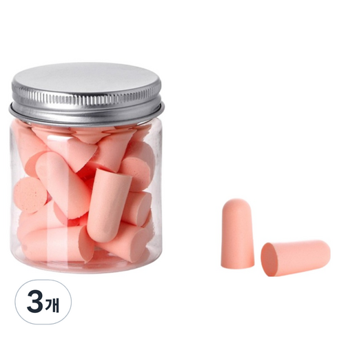 헤이조이 소음 차단 귀마개 핑크, 3개, 24개입