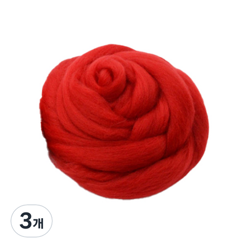 위빙 / 마크라메 재료 펠트실 50g, 35 딥레드, 3개
