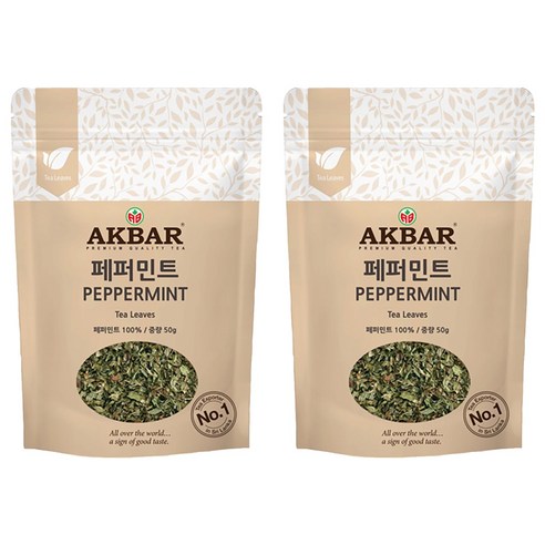 아크바 페퍼민트 허브티 잎차, 50g, 1개입, 2개