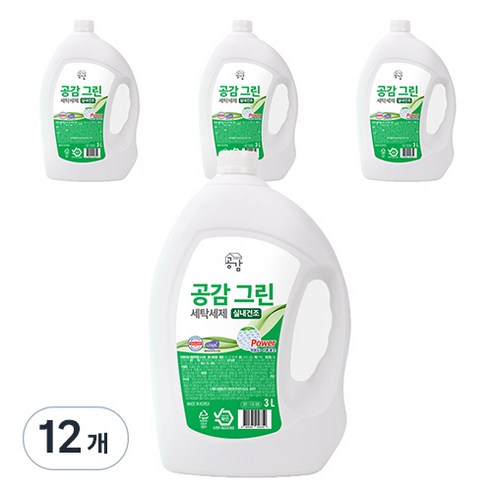 공감 그린 실내건조 세탁세제 본품, 3L, 12개