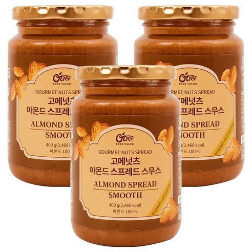 오트리 고메넛츠 아몬드 스프레드 스무스, 3개, 400g