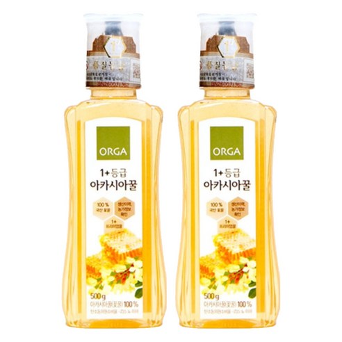 ORGA 1+등급 아카시아꿀, 500g, 2개