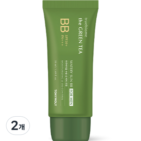 토니모리 더 그린티 트루바이옴 수분 선 비비크림 포맨 SPF50+PA+++, 내추럴스킨, 50ml, 2개