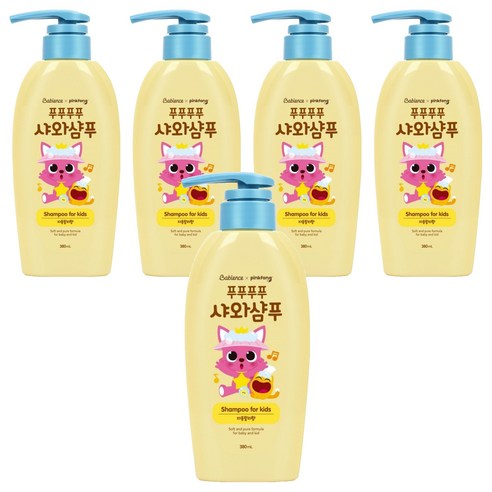 베비언스 핑크퐁 유아용 샤와샴푸 자몽릴리향, 380ml, 5개