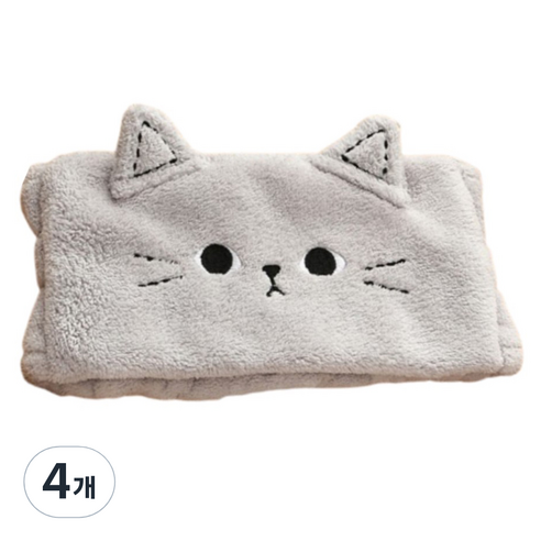 엠케이존 와이드 고양이 세안 헤어밴드, 그레이, 4개