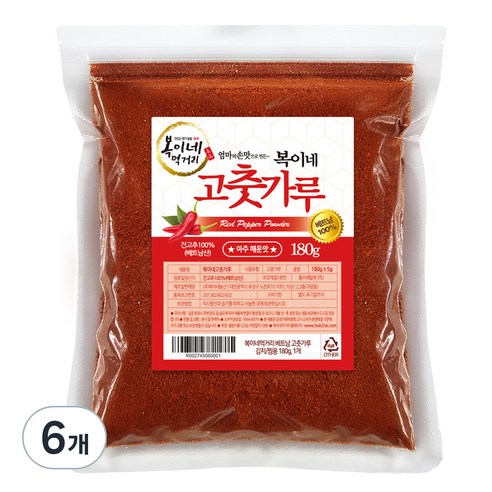 복이네먹거리 베트남고춧가루 김치 찜용, 180g, 6개