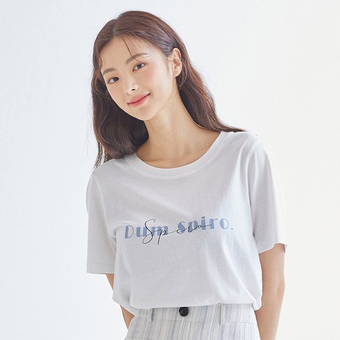 클라비스 여성용 심플레터 반팔 티셔츠