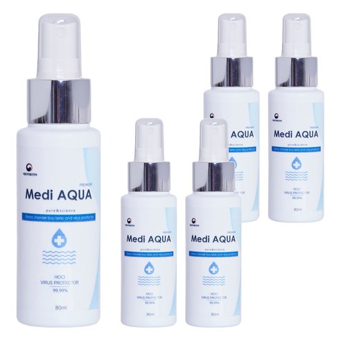 메디아쿠아 살균 소독제, 80ml, 5개