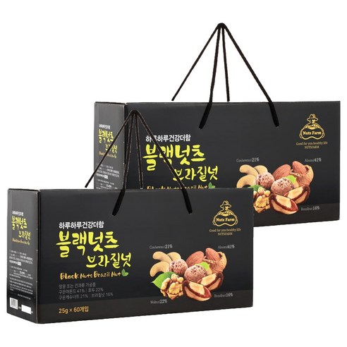 넛츠팜 블랙넛츠 브라질넛 1.5kg, 2세트