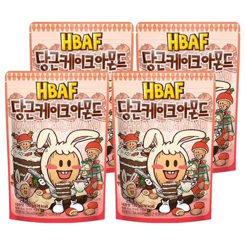 바프 당근 케이크 아몬드, 120g, 4개