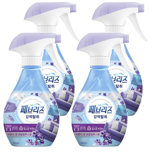 페브리즈 강력 섬유탈취제 라벤더 앤 유칼립투스향 본품, 370ml, 4개