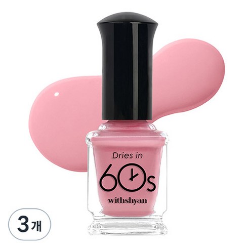 위드샨 60초 유광 매니큐어, M43 미스티로즈, 9ml, 3개