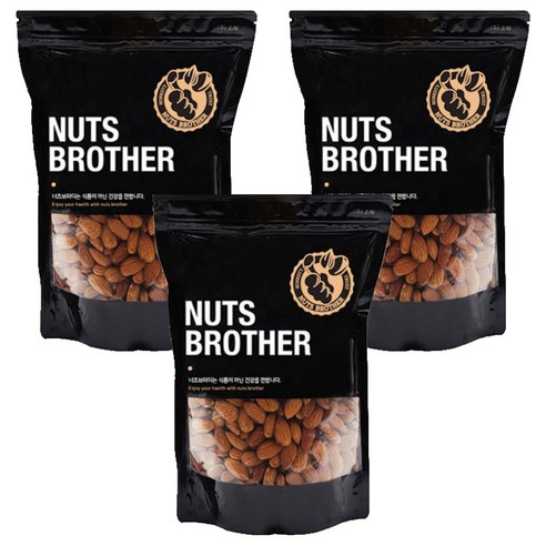 너츠브라더 구운 아몬드, 500g, 3개