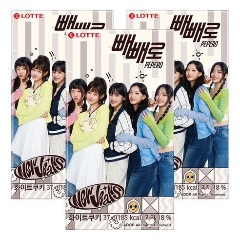 빼빼로 화이트쿠키, 37g, 3개