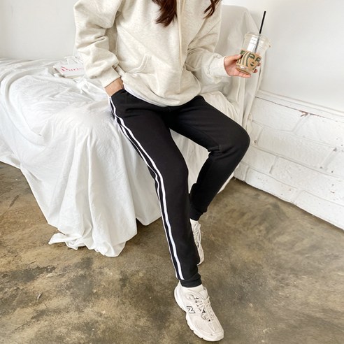가비진 여성용 두줄 조거 팬츠 트레이닝