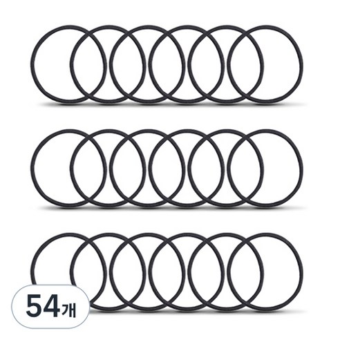 글로스앤글로우 심플 무팁 머리끈 두께 3mm 지름 50mm 블랙, 54개