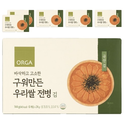 ORGA 구워만든 우리쌀 전병 144g, 6개, 김맛