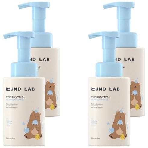 라운드랩 베이비 라인 마일드 탑투토 워시, 300ml, 4개