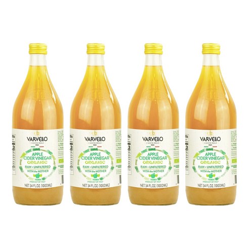 발베로 유기농 애플 사이다 비네거, 1L, 4개