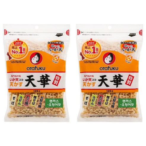 오타후쿠 텐까스 오징어맛, 2개, 120g