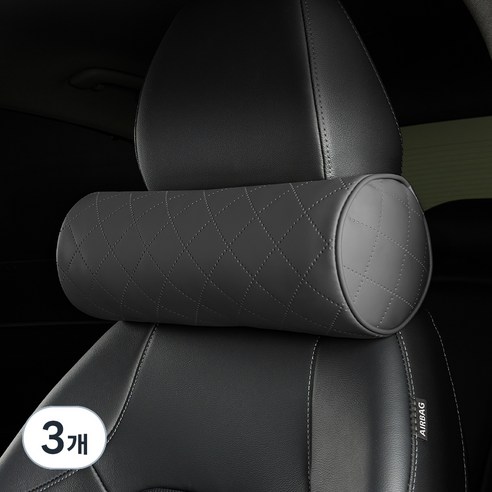 메이튼 차량용 프리미엄 목쿠션, 블랙, 3개