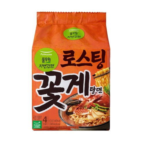 풀무원 로스팅 꽃게탕면 103g, 4개