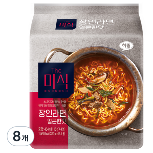 더미식 장인라면 얼큰한맛 116g, 8개