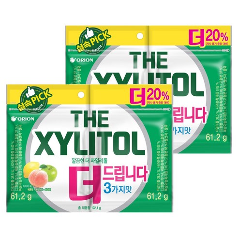 오리온 깔끔한 더 자일리톨, 61.2g, 4개