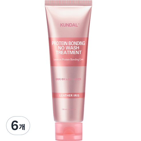 쿤달 프로틴 데미지 케어 노워시 트리트먼트 레더아이리스향, 130ml, 6개