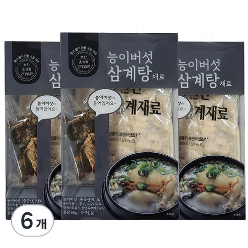 홈네이처 능이버섯 삼계탕 재료, 66g, 6개