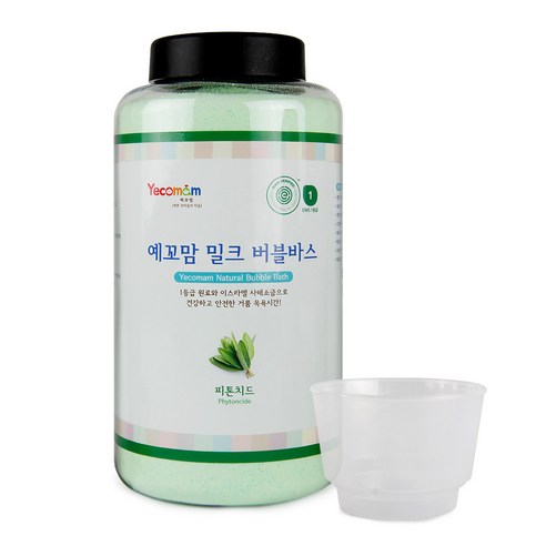 예꼬맘 밀크 버블바스 입욕제 피톤치드향 용기, 850g, 1개