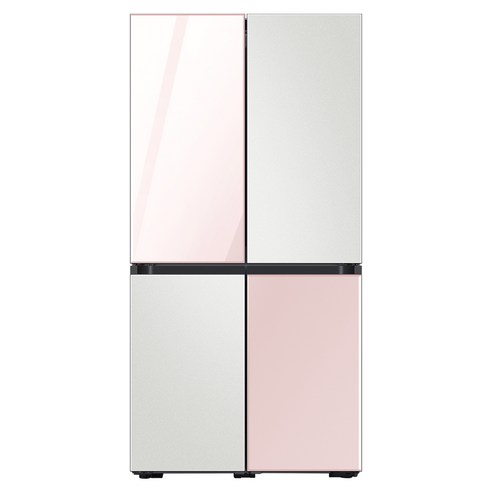 삼성전자 BESPOKE 4도어 프리스탠딩 냉장고 RF85A9111AP 875L 방문설치, 글램 핑크, 코타 화이트, 코타 화이트, 글램 핑크