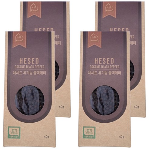 헤세드 캄보디아 유기농 흑후추 리필, 40g, 4개