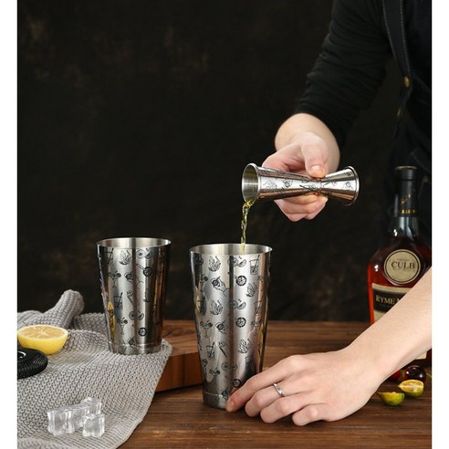 Wit Manto Jigger 量酒器盎司杯, 精準測量, 耐用不鏽鋼, 1個- 調