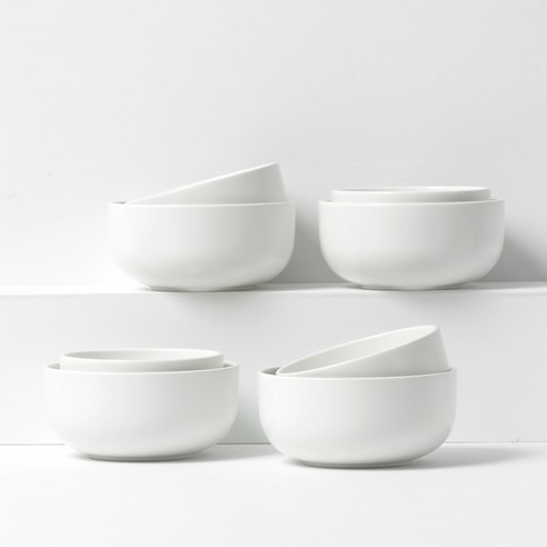 보울보울 레트로라인, 밀크화이트, 공기4p + 대접4p, 8개