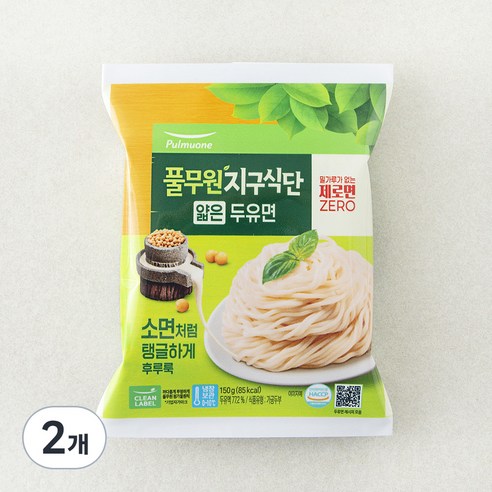 풀무원 지구식단 식물성 얇 두유면, 150g, 2개