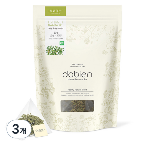 다비앙 유기농 로즈마리차 생분해티백, 1.5g, 20개입, 3개