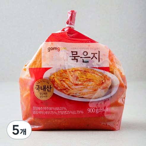 곰곰 묵은지, 900g, 5개