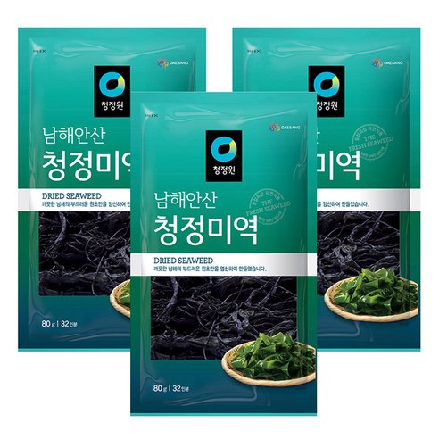 청정원 남해안산 청정미역, 80g, 3개