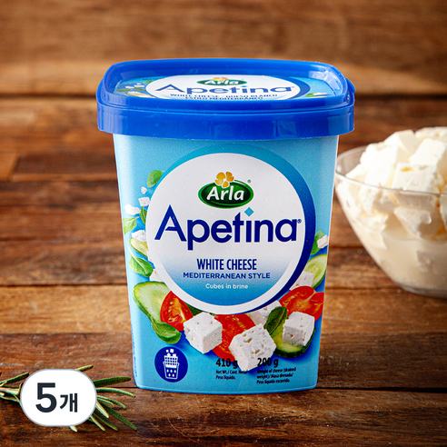 Arla 아페티나 화이트 치즈 클래식큐브, 200g, 5개