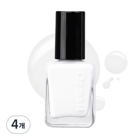 오즈네일 샤인 무드 네일 컬러 매니큐어, 18.퓨어화이트, 8ml, 4개