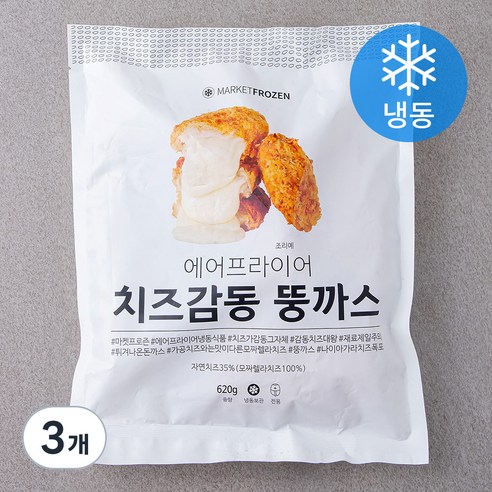 마켓프로즌 치즈감동 뚱까스 (냉동), 620g, 3개