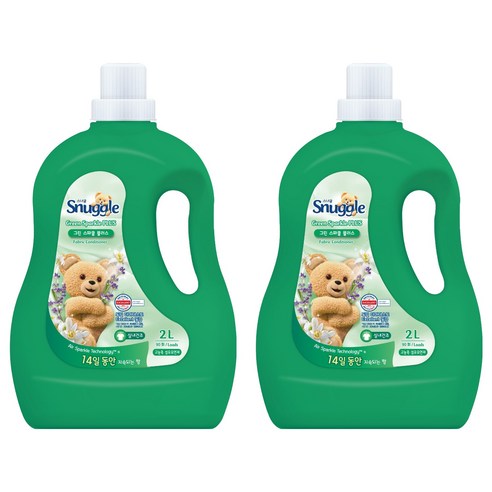 스너글 그린스파클 플러스 섬유유연제 본품, 2L, 2개
