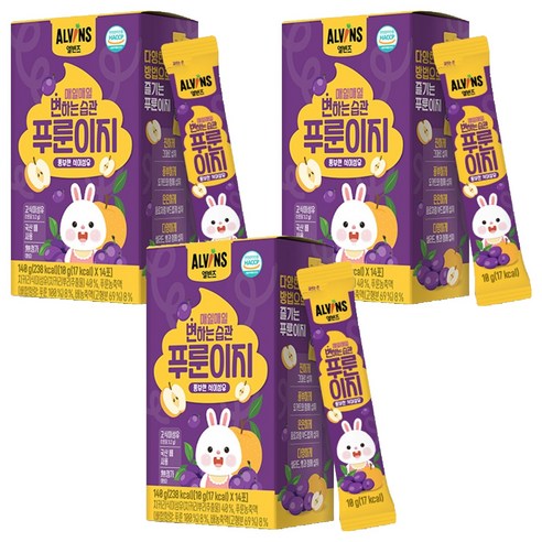 엘빈즈 매일매일 변하는 습관 푸룬이지 14p, 140g, 3개