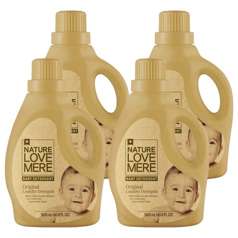 네이쳐러브메레 오리지널 유아세제 허브가든향 (용기형), 1800ml, 4개